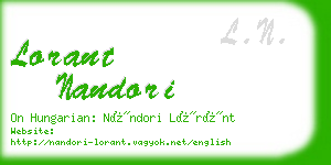 lorant nandori business card